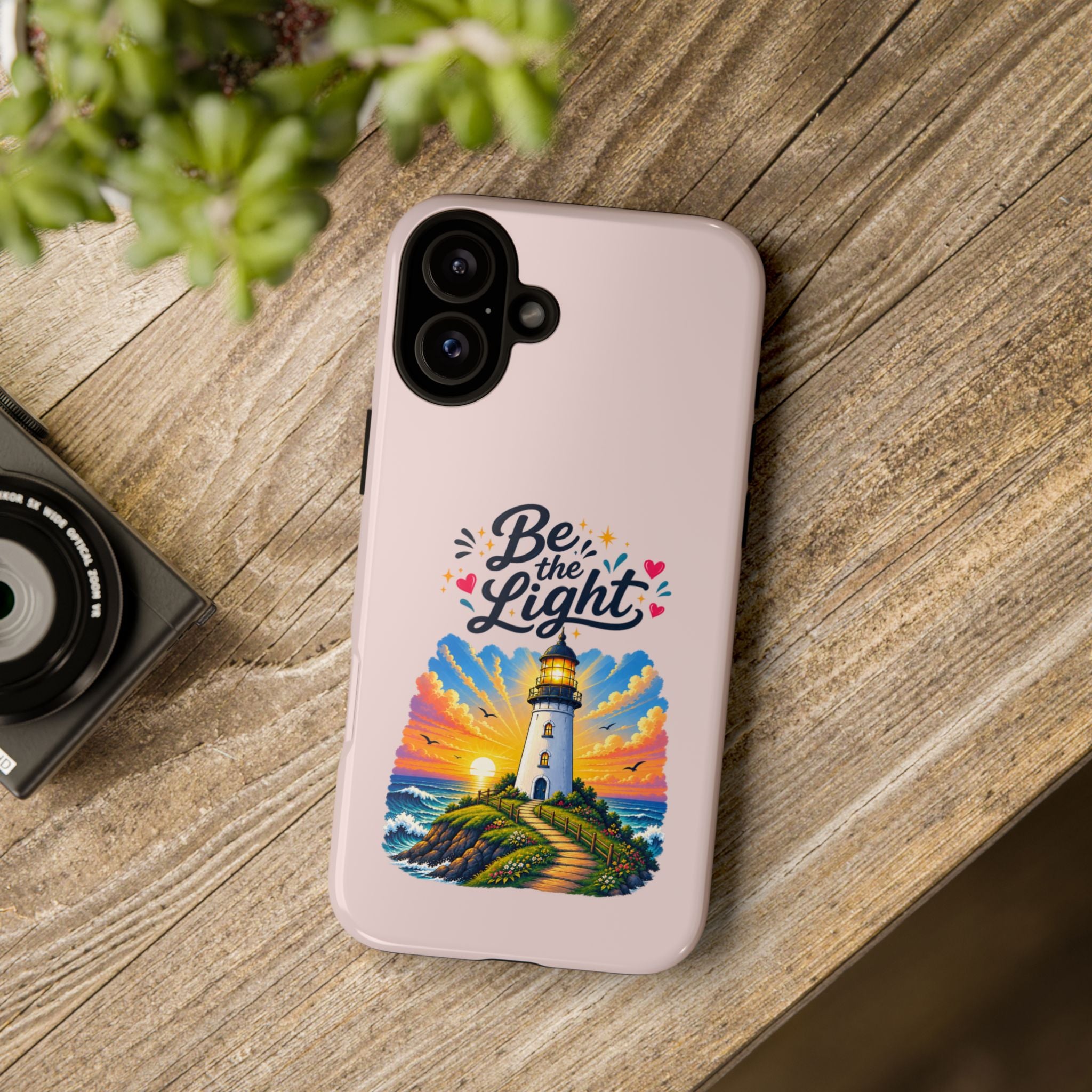 Pink Be the Light iPhone Case | Inspirational Phone Case | Positive Empowerment Gift for Girls & Women