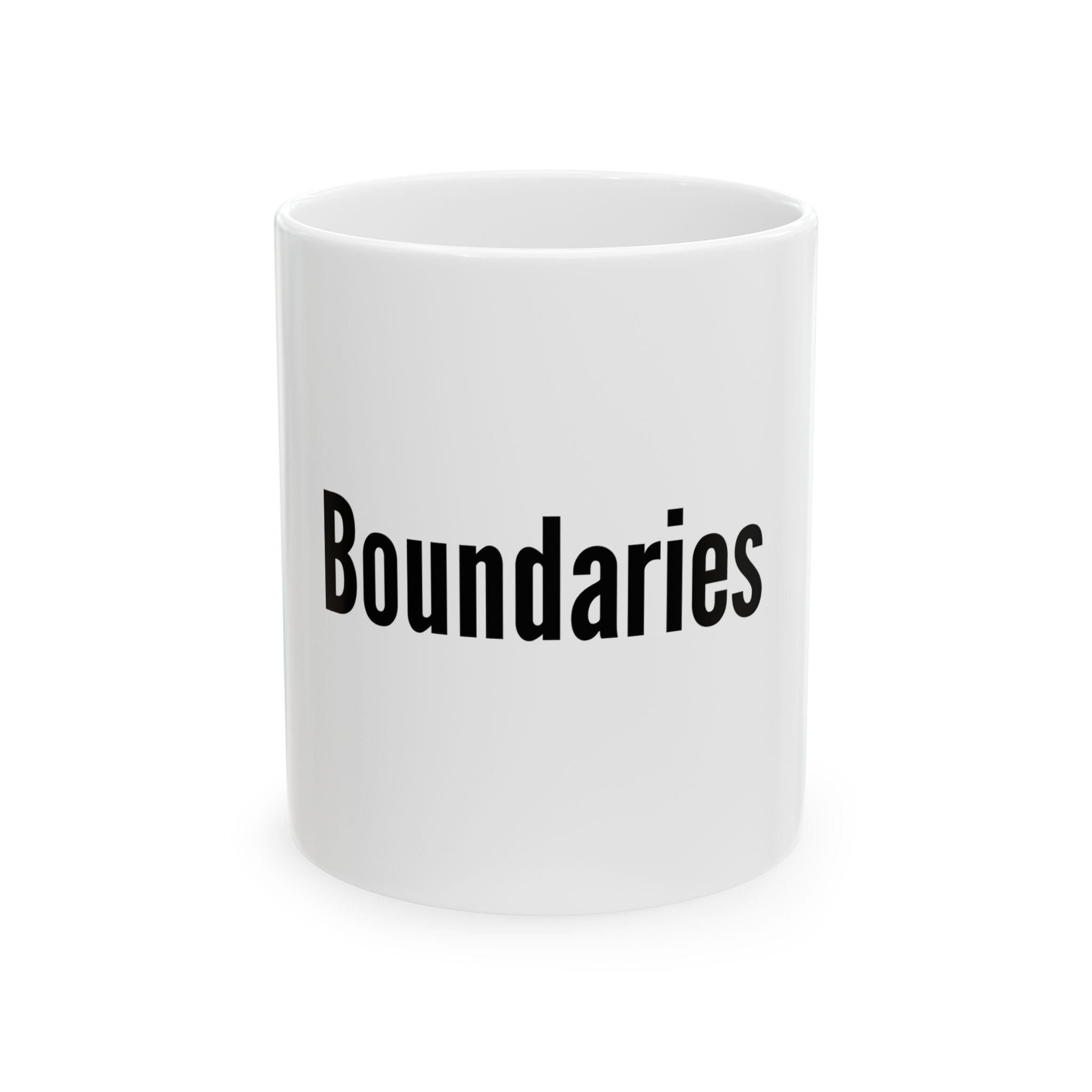 Boundaries Ceramic Mug — Minimalist Self-Care Coffee Cup (11oz, 15oz)