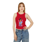 Nurse Graphic Tank Top — "I Listen to Hearts" Micro Rib Racer Tank