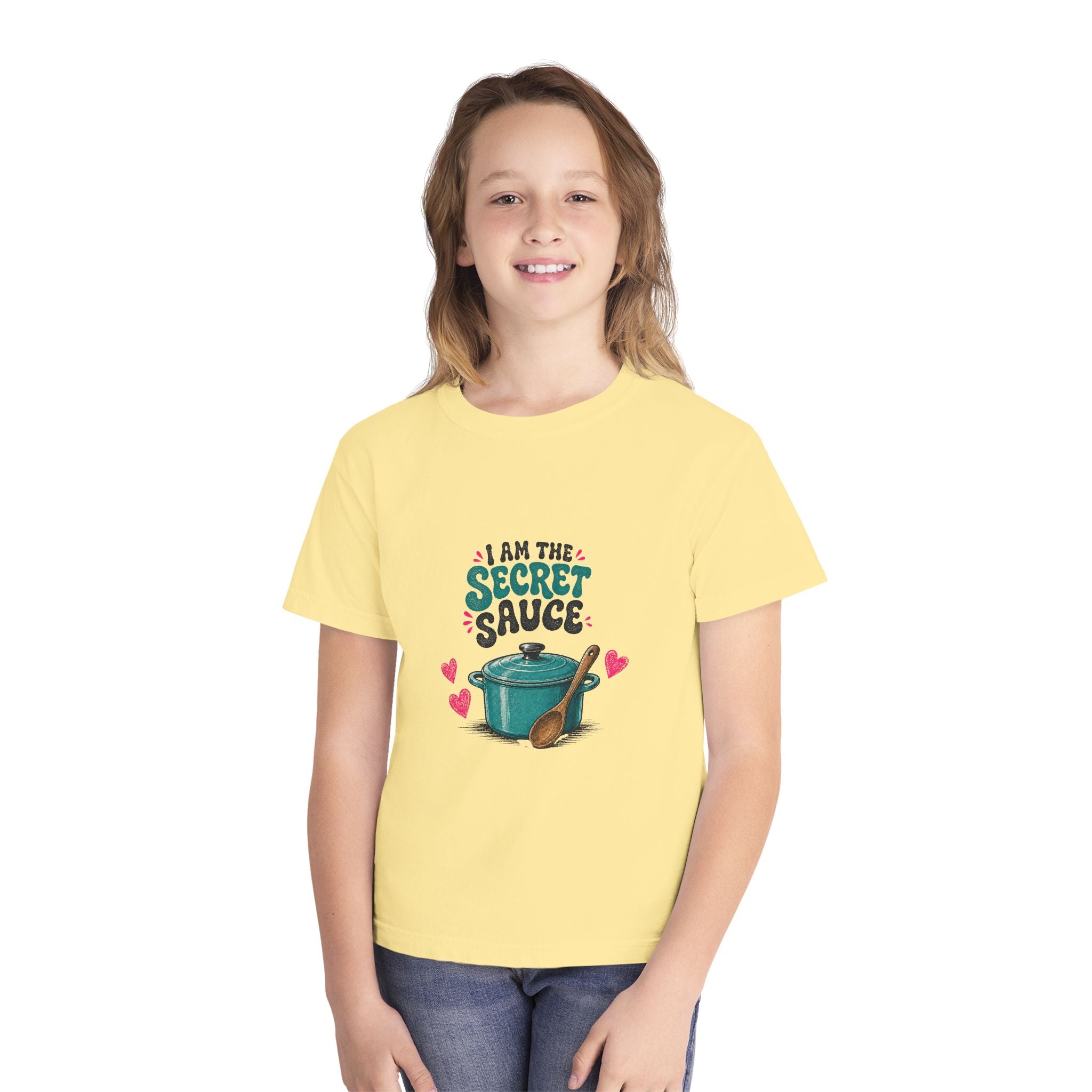 Youth Tee – “I Am The Secret Sauce” Cute Cooking Pot Graphic