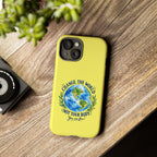Yellow Change the World Not Your Body iPhone Case | Girls Empowerment Phone Case | You Are Enough Body Positive Case
