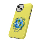 Yellow Change the World Not Your Body iPhone Case | Girls Empowerment Phone Case | You Are Enough Body Positive Case