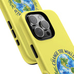 Yellow Change the World Not Your Body iPhone Case | Girls Empowerment Phone Case | You Are Enough Body Positive Case