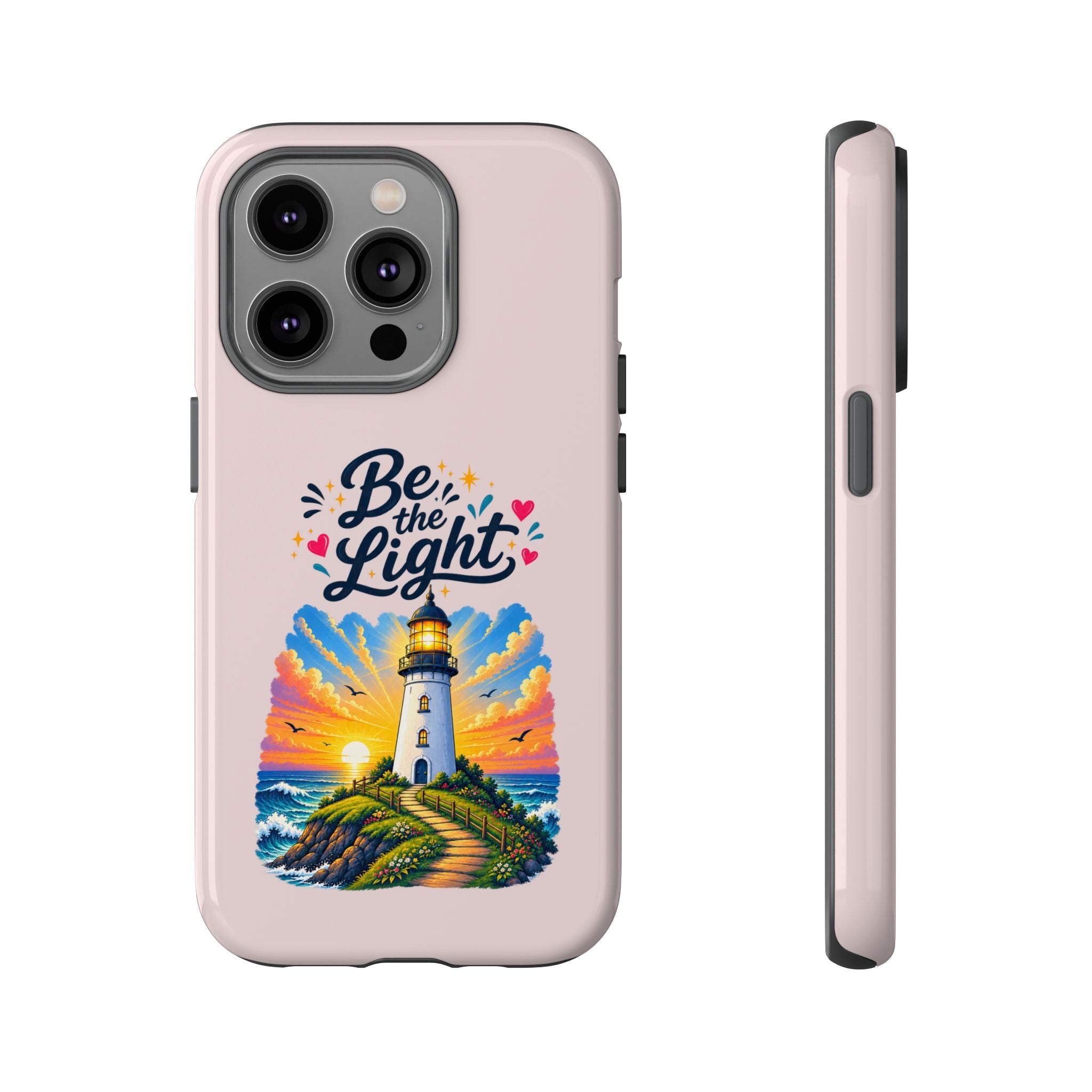 Pink Be the Light iPhone Case | Inspirational Phone Case | Positive Empowerment Gift for Girls & Women