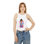 Nurse Graphic Tank Top — "I Listen to Hearts" Micro Rib Racer Tank