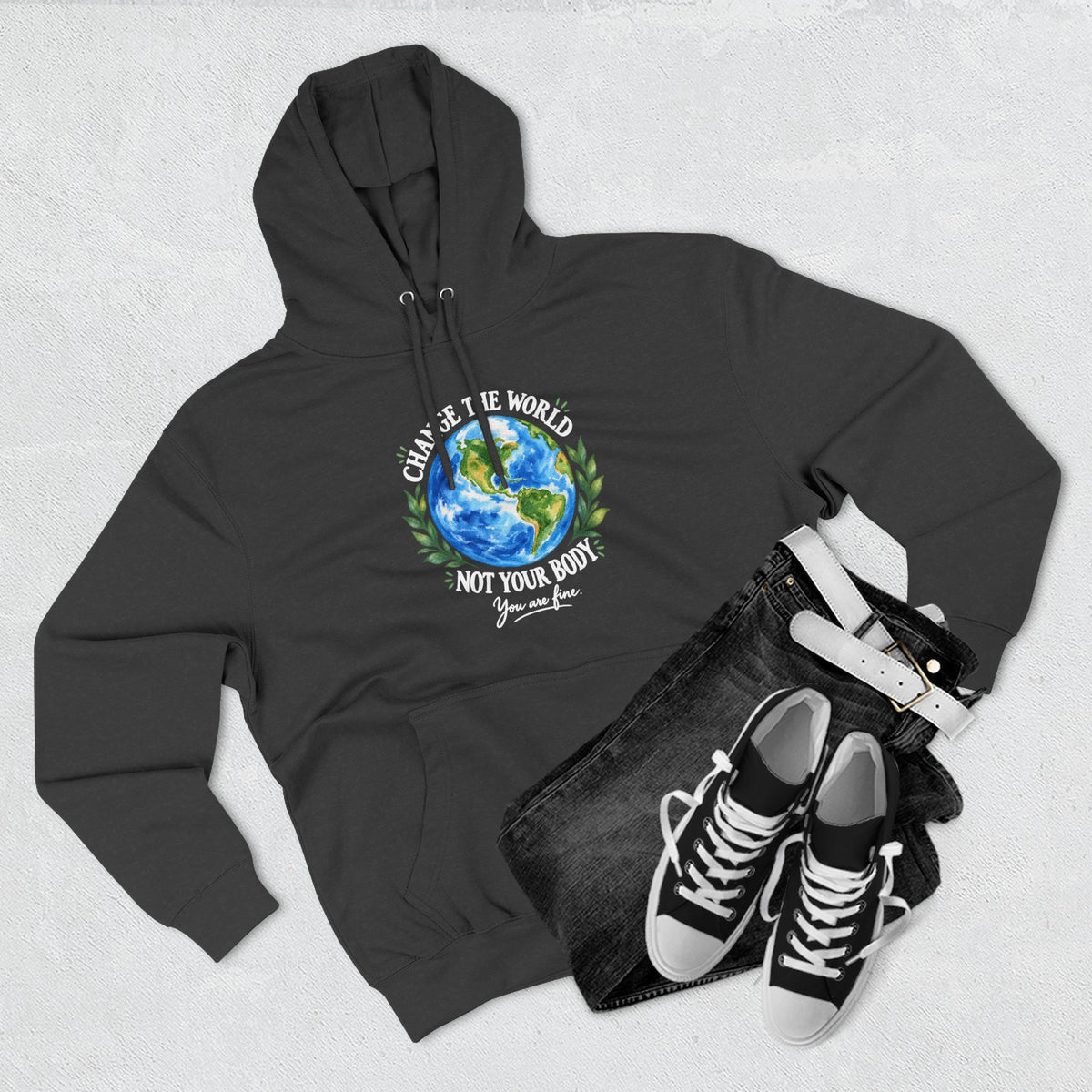 Earth Love Hoodie — Eco-Friendly Globe Graphic Pullover