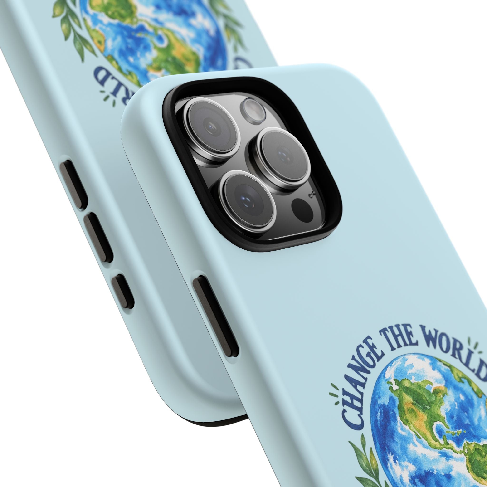 Light Blue Change the World Not Your Body iPhone Case | Girls Empowerment Phone Case | You Are Enough Body Positive Case
