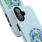Light Blue Change the World Not Your Body iPhone Case | Girls Empowerment Phone Case | You Are Enough Body Positive Case