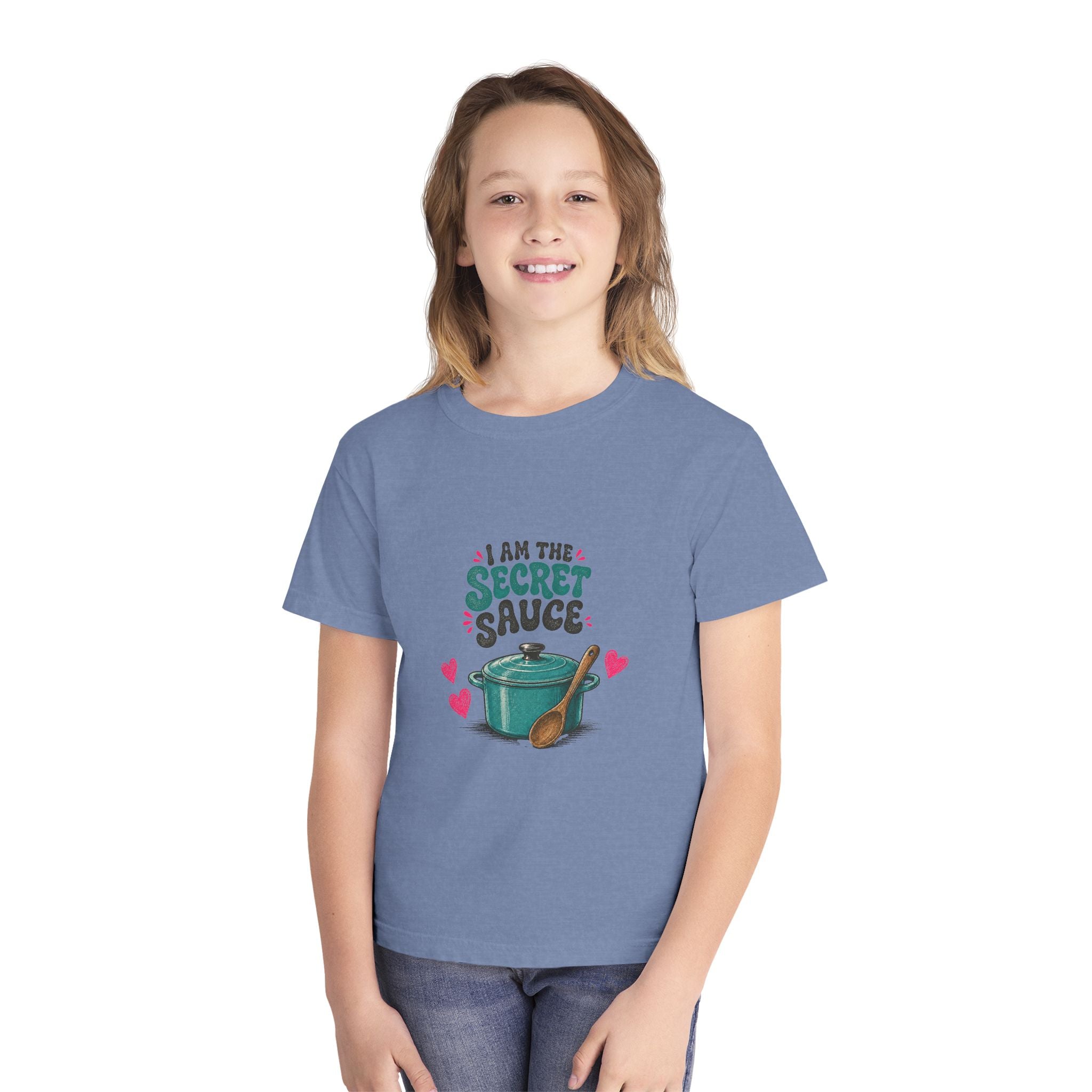 Youth Tee – “I Am The Secret Sauce” Cute Cooking Pot Graphic