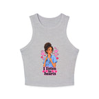 Nurse Graphic Tank Top — "I Listen to Hearts" Micro Rib Racer Tank