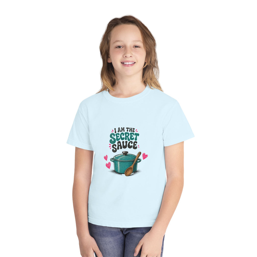 Youth Tee – “I Am The Secret Sauce” Cute Cooking Pot Graphic