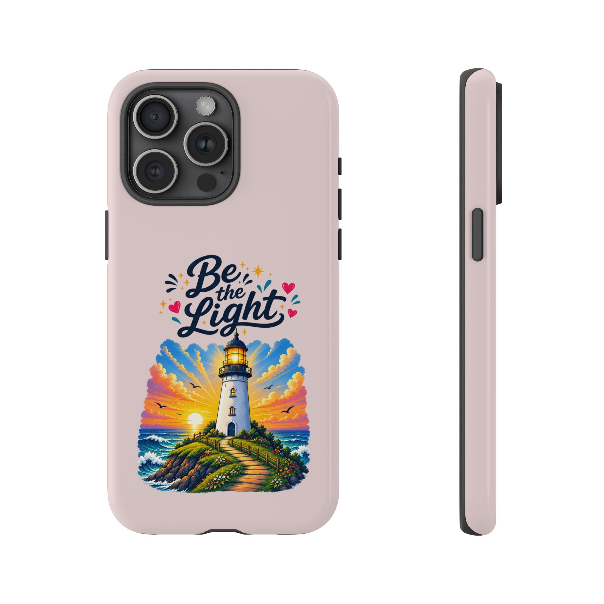 Pink Be the Light iPhone Case | Inspirational Phone Case | Positive Empowerment Gift for Girls & Women