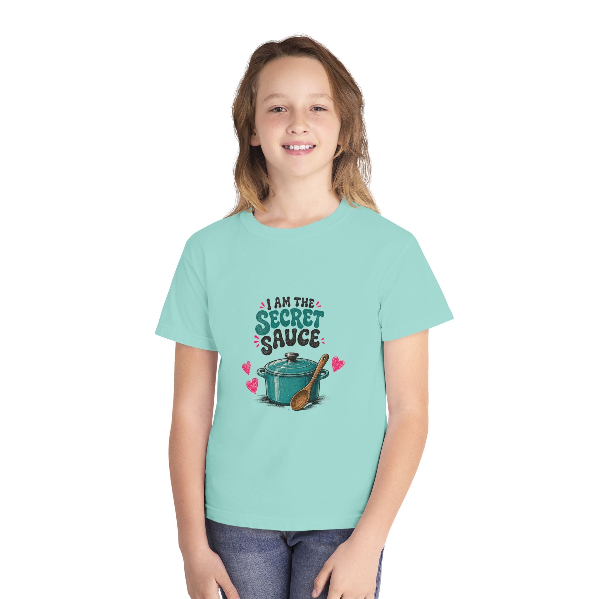 Youth Tee – “I Am The Secret Sauce” Cute Cooking Pot Graphic