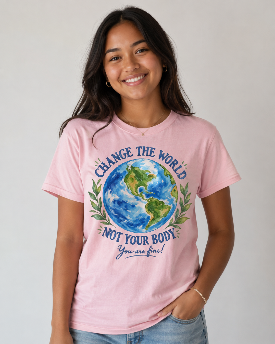 Change the World Not Your Body Youth T-Shirt | Girls Empowerment Tee | Body Positive Shirt | Self Love Inspirational Gift