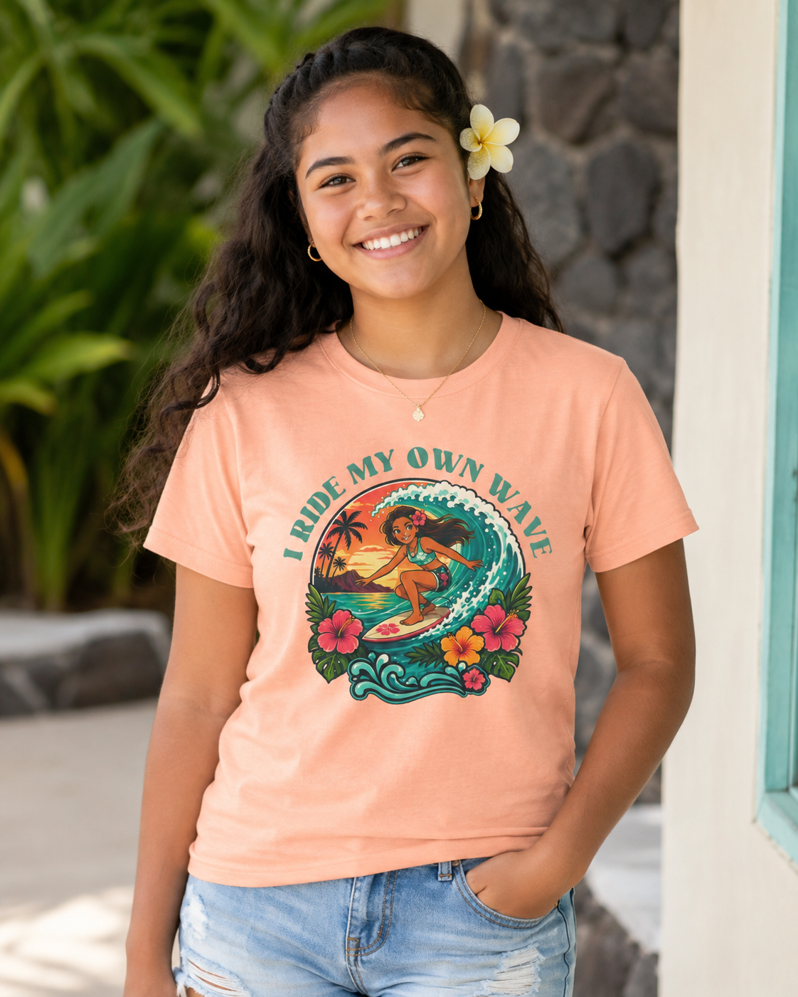 I Ride My Own Wave Youth T-Shirt | Girls Empowerment Tee | Body Positive Shirt | Self Love Inspirational Gift