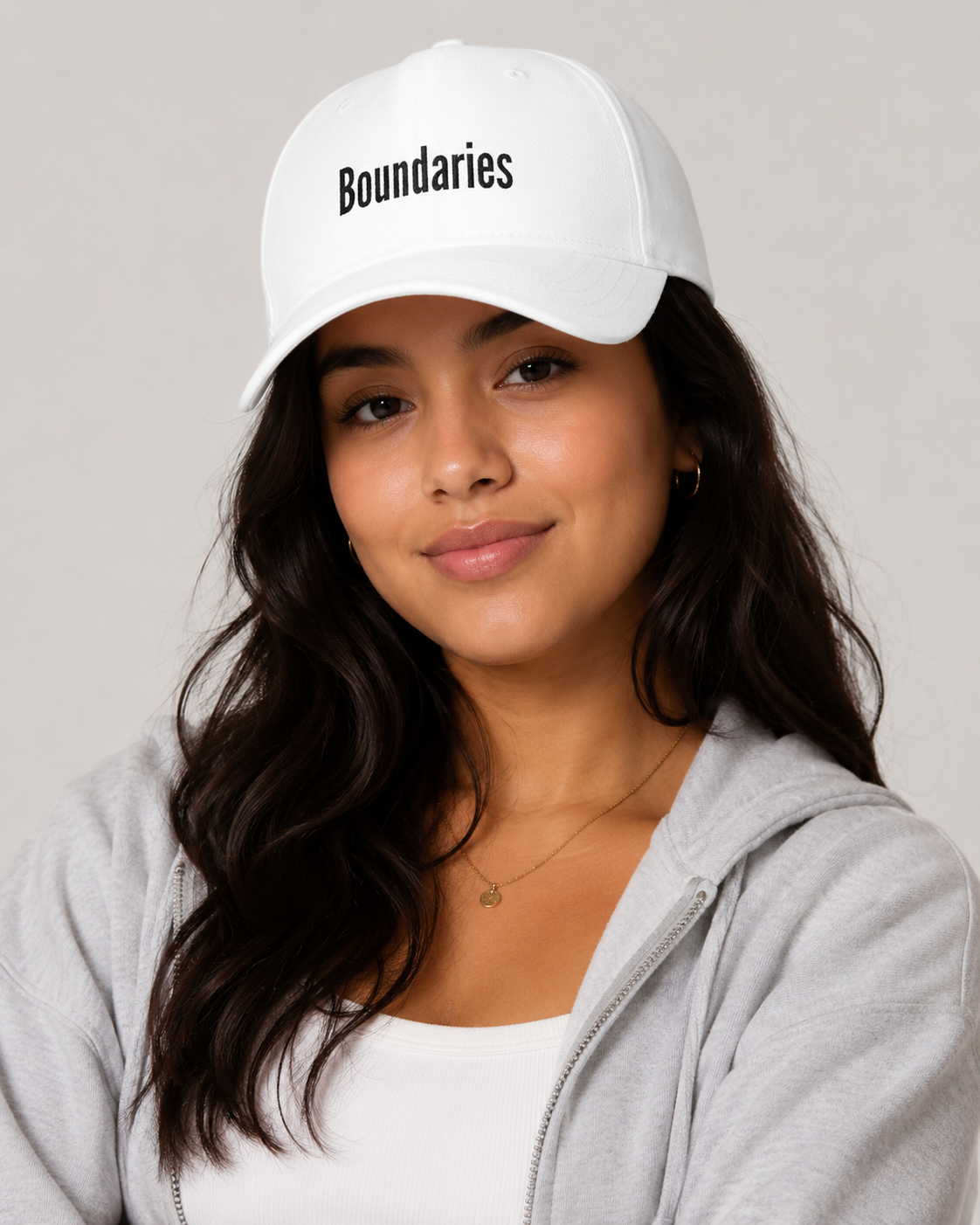Boundaries Baseball Cap — Minimalist Embroidered Statement Hat
