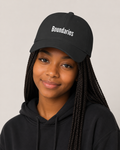 Boundaries Embroidered Cap — Low Profile Baseball Hat with Bold Text