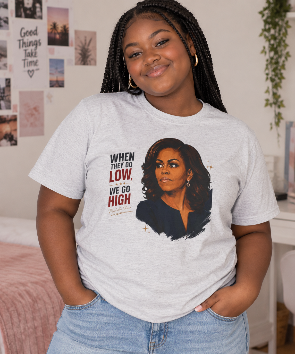 When They Go Low, We Go High | Empower Girls Tee