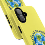 Yellow Change the World Not Your Body iPhone Case | Girls Empowerment Phone Case | You Are Enough Body Positive Case