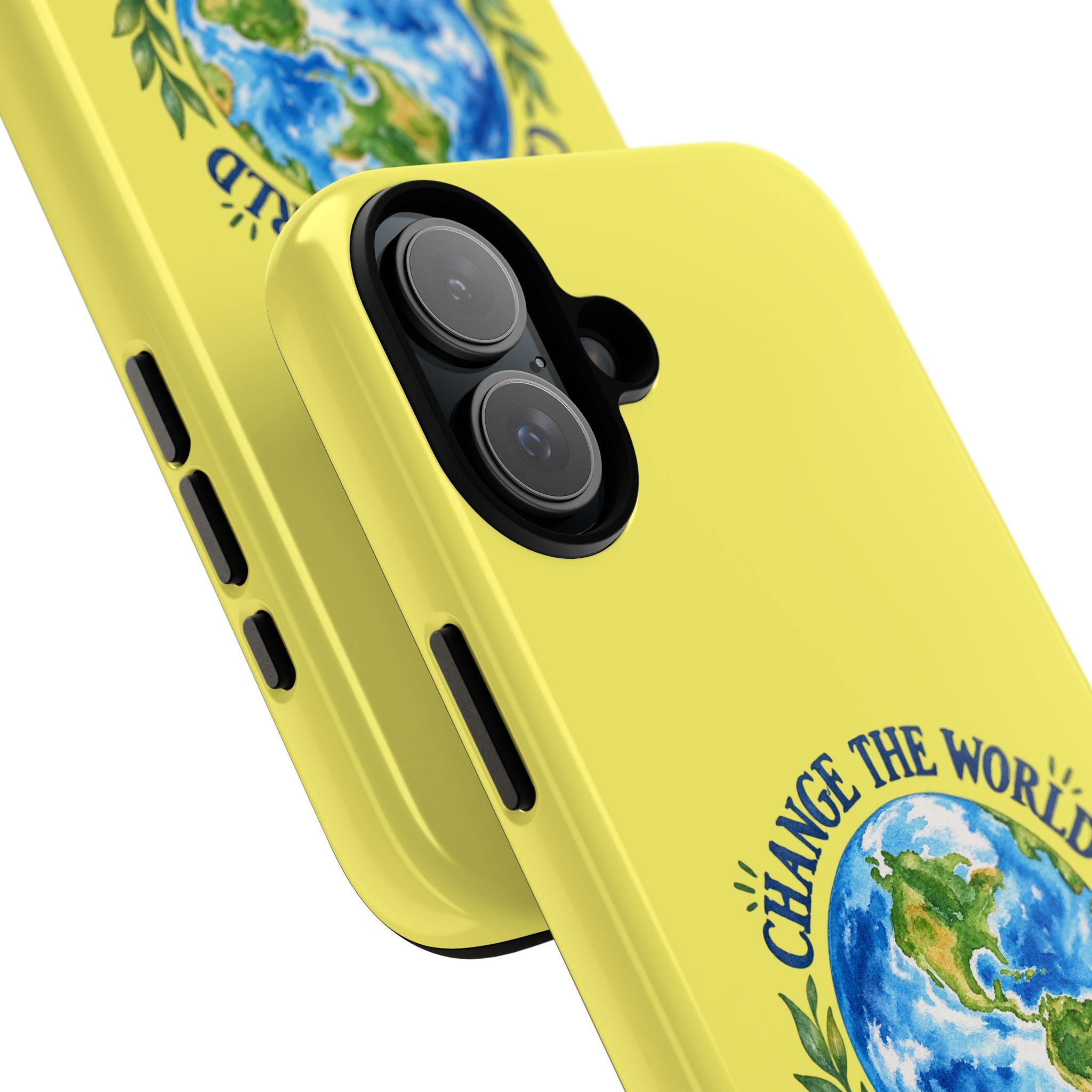 Yellow Change the World Not Your Body iPhone Case | Girls Empowerment Phone Case | You Are Enough Body Positive Case