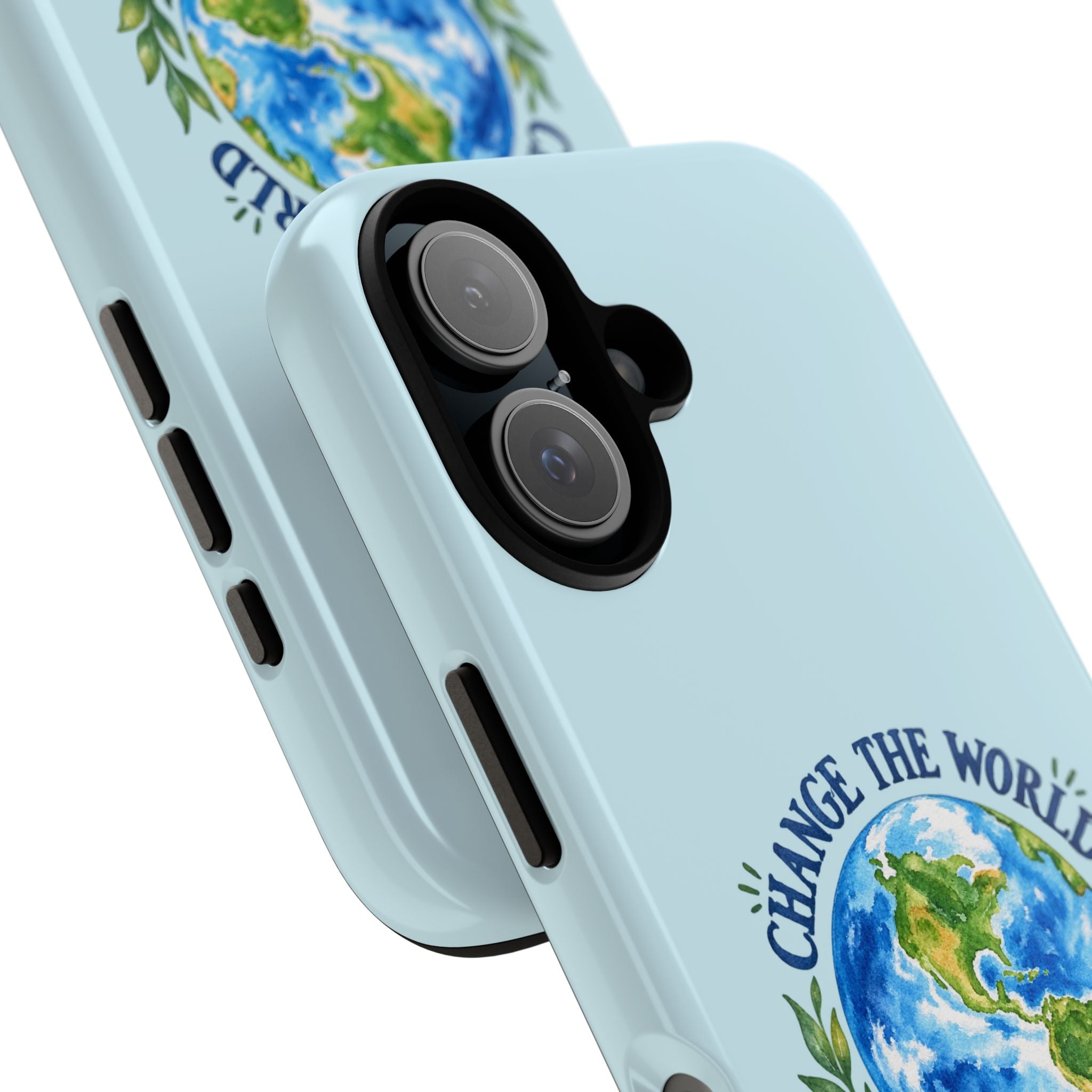 Light Blue Change the World Not Your Body iPhone Case | Girls Empowerment Phone Case | You Are Enough Body Positive Case