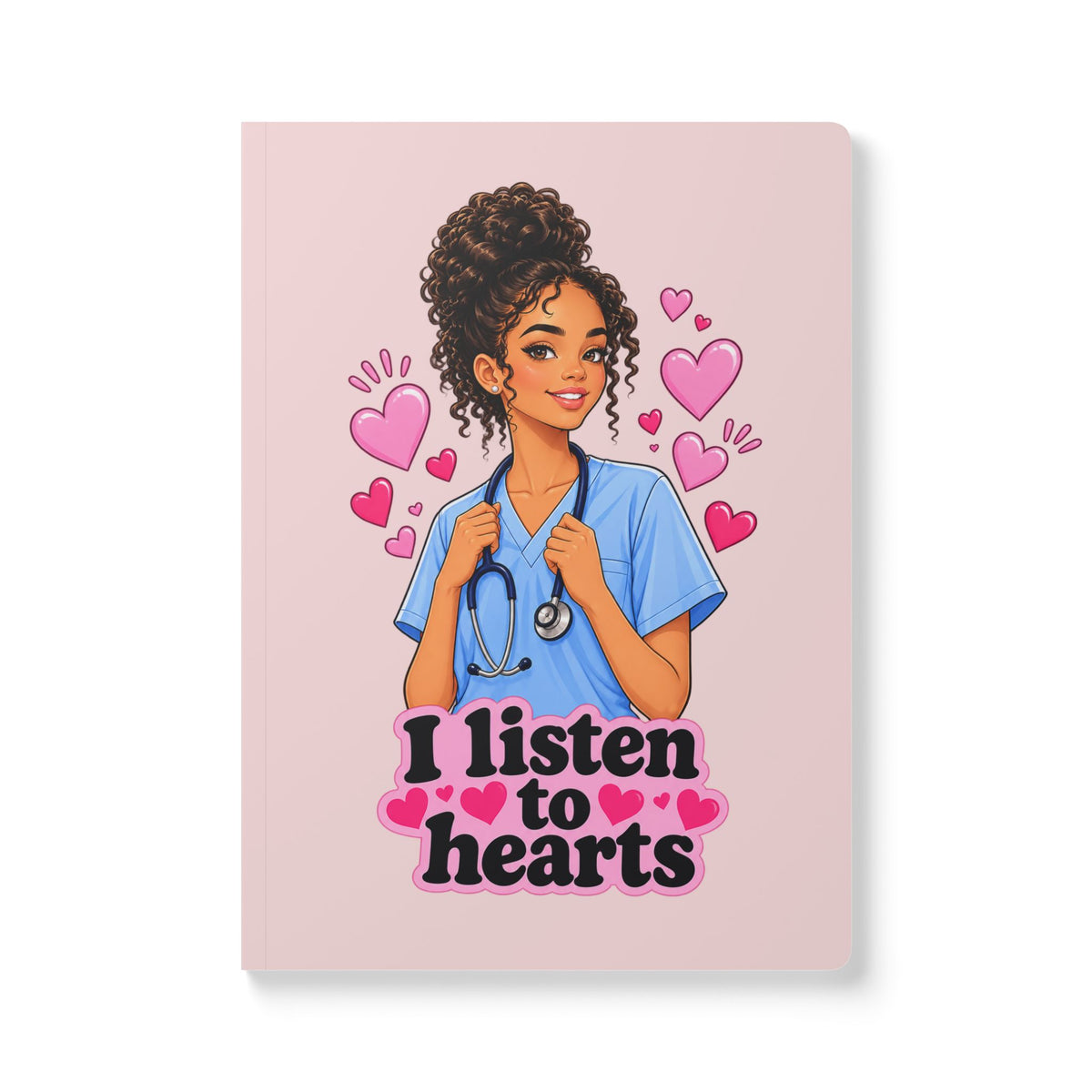 I Listen to Hearts | Pink Softcover Journal (with Inside Prints)