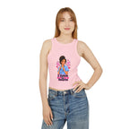 Nurse Graphic Tank Top — "I Listen to Hearts" Micro Rib Racer Tank