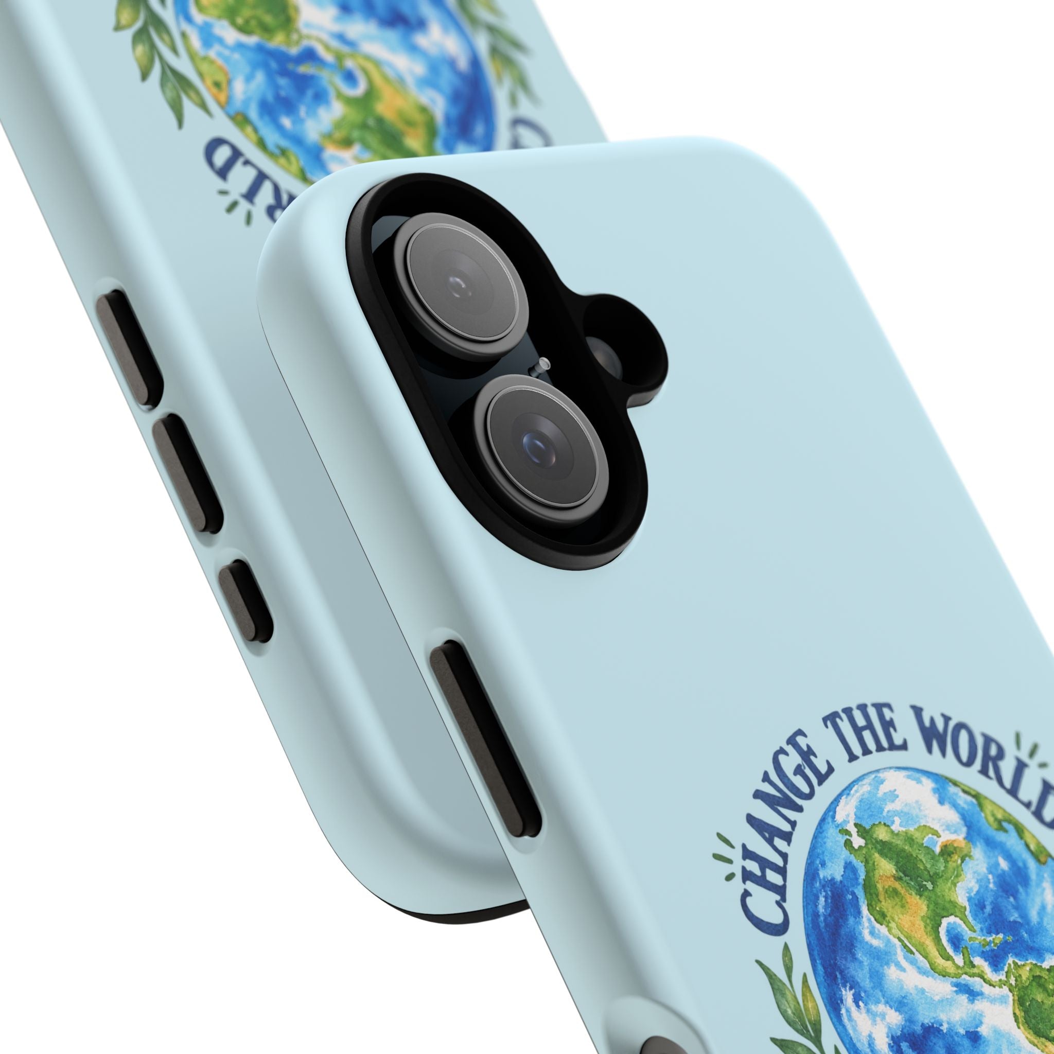 Light Blue Change the World Not Your Body iPhone Case | Girls Empowerment Phone Case | You Are Enough Body Positive Case