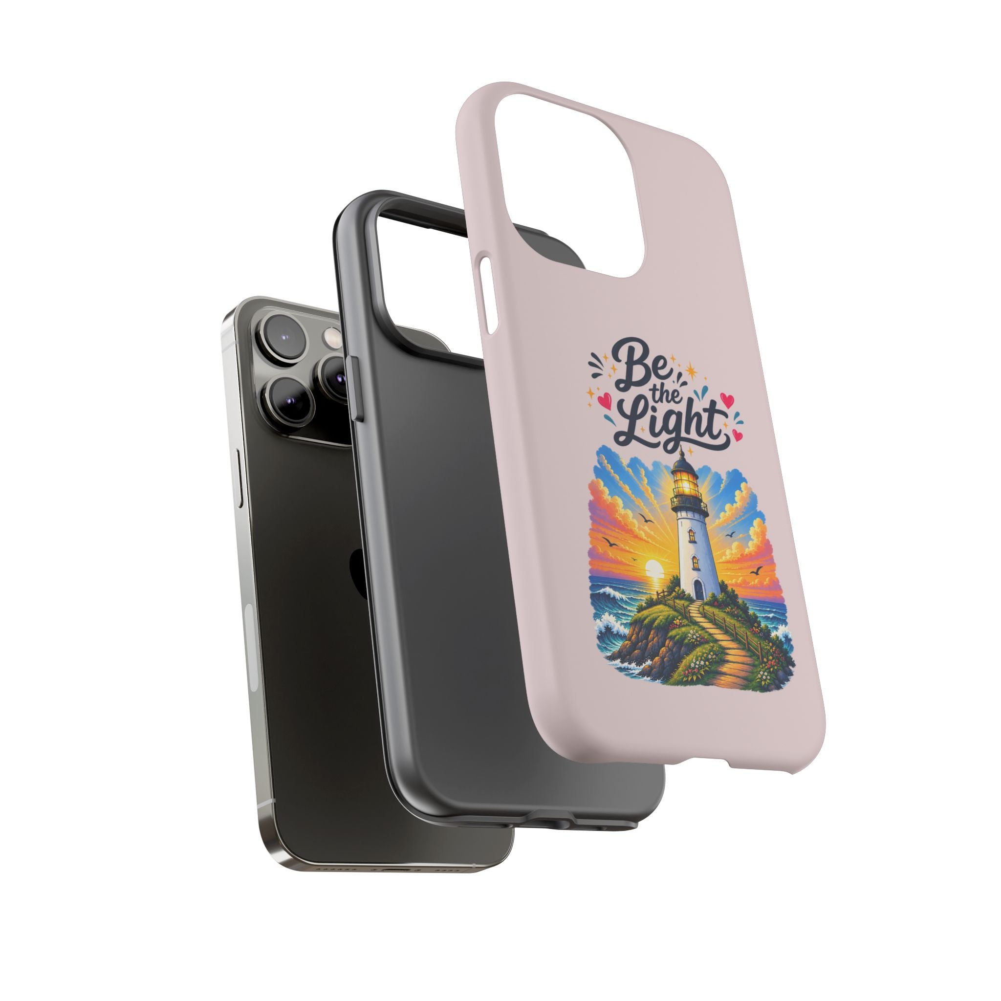 Pink Be the Light iPhone Case | Inspirational Phone Case | Positive Empowerment Gift for Girls & Women