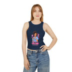 Nurse Graphic Tank Top — "I Listen to Hearts" Micro Rib Racer Tank
