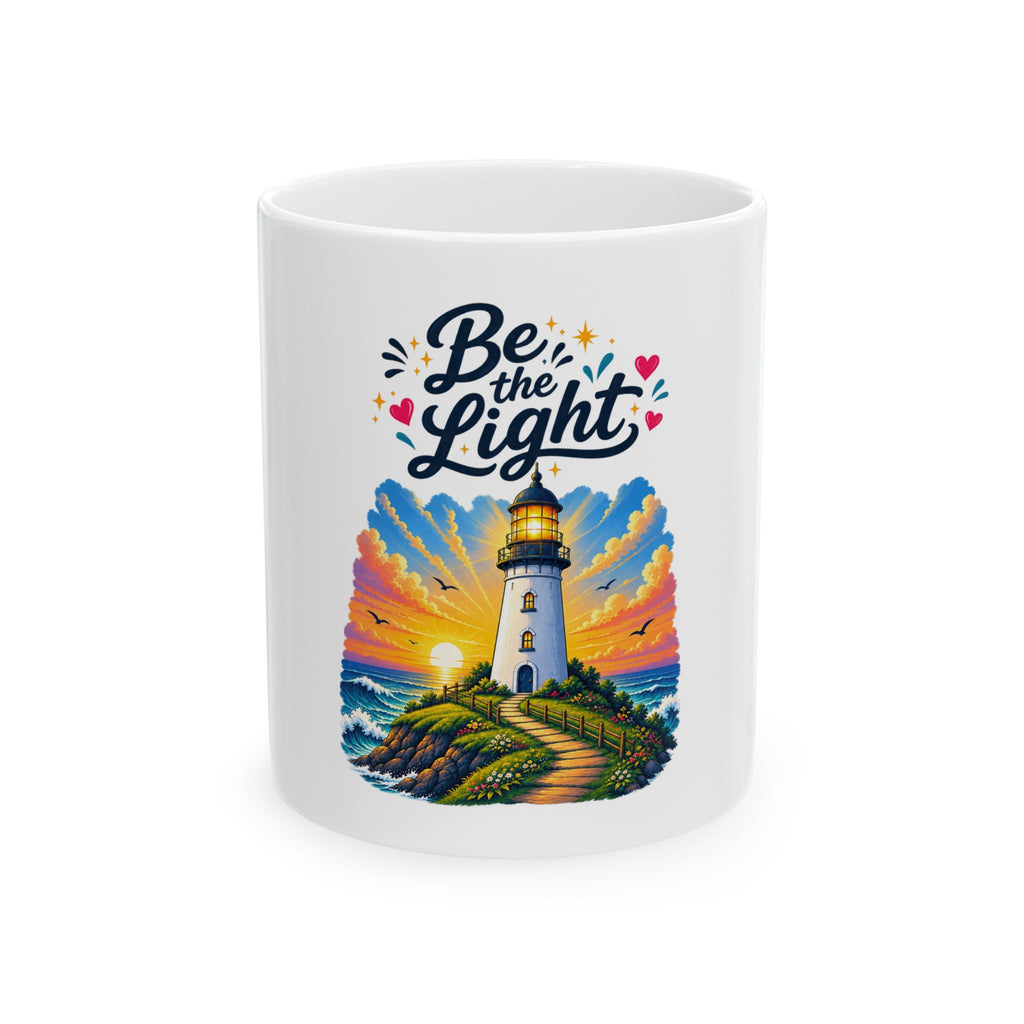 Be the Light Lighthouse Ceramic Mug – Inspirational Coffee Tea Cup (11oz & 15oz)