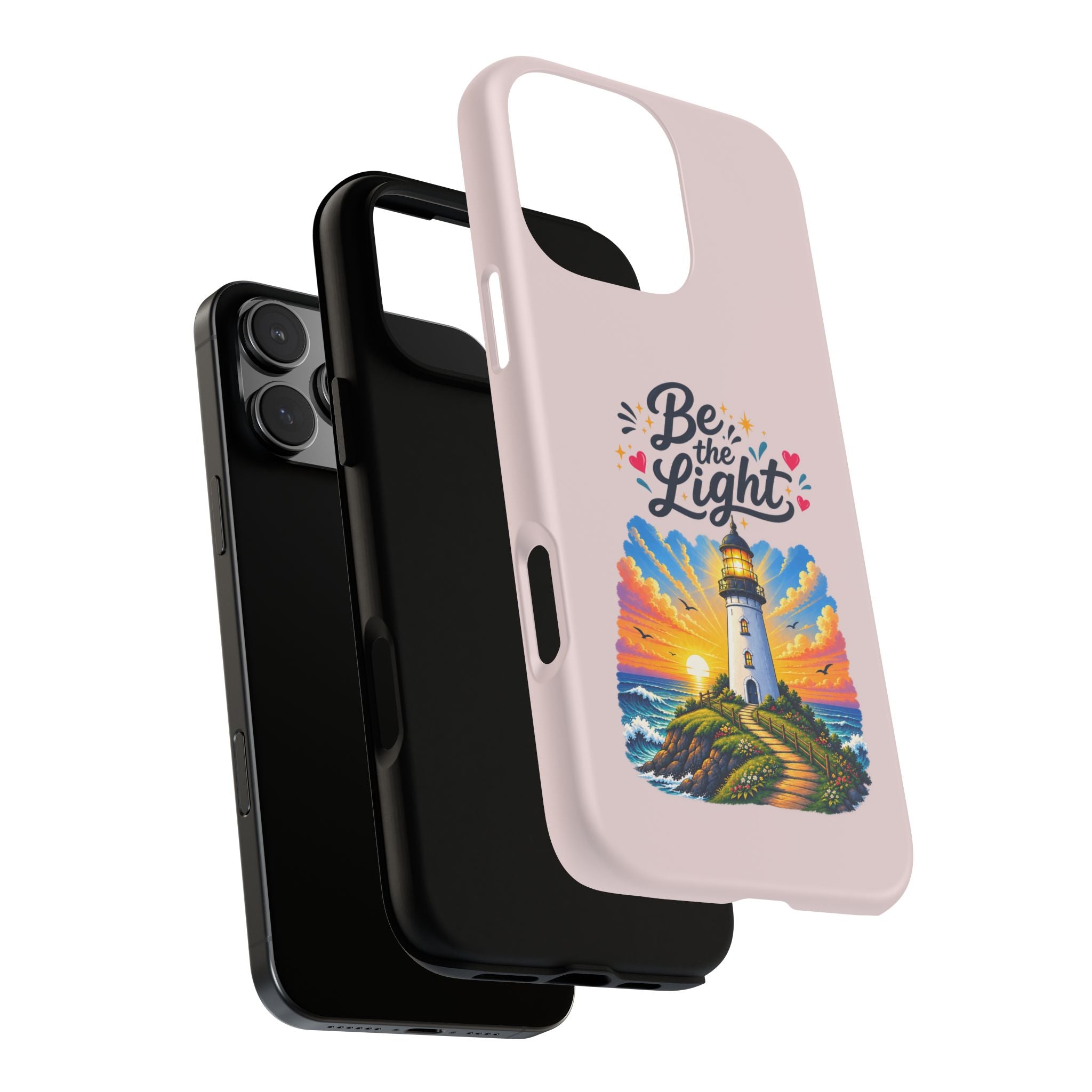 Pink Be the Light iPhone Case | Inspirational Phone Case | Positive Empowerment Gift for Girls & Women
