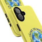 Yellow Change the World Not Your Body iPhone Case | Girls Empowerment Phone Case | You Are Enough Body Positive Case