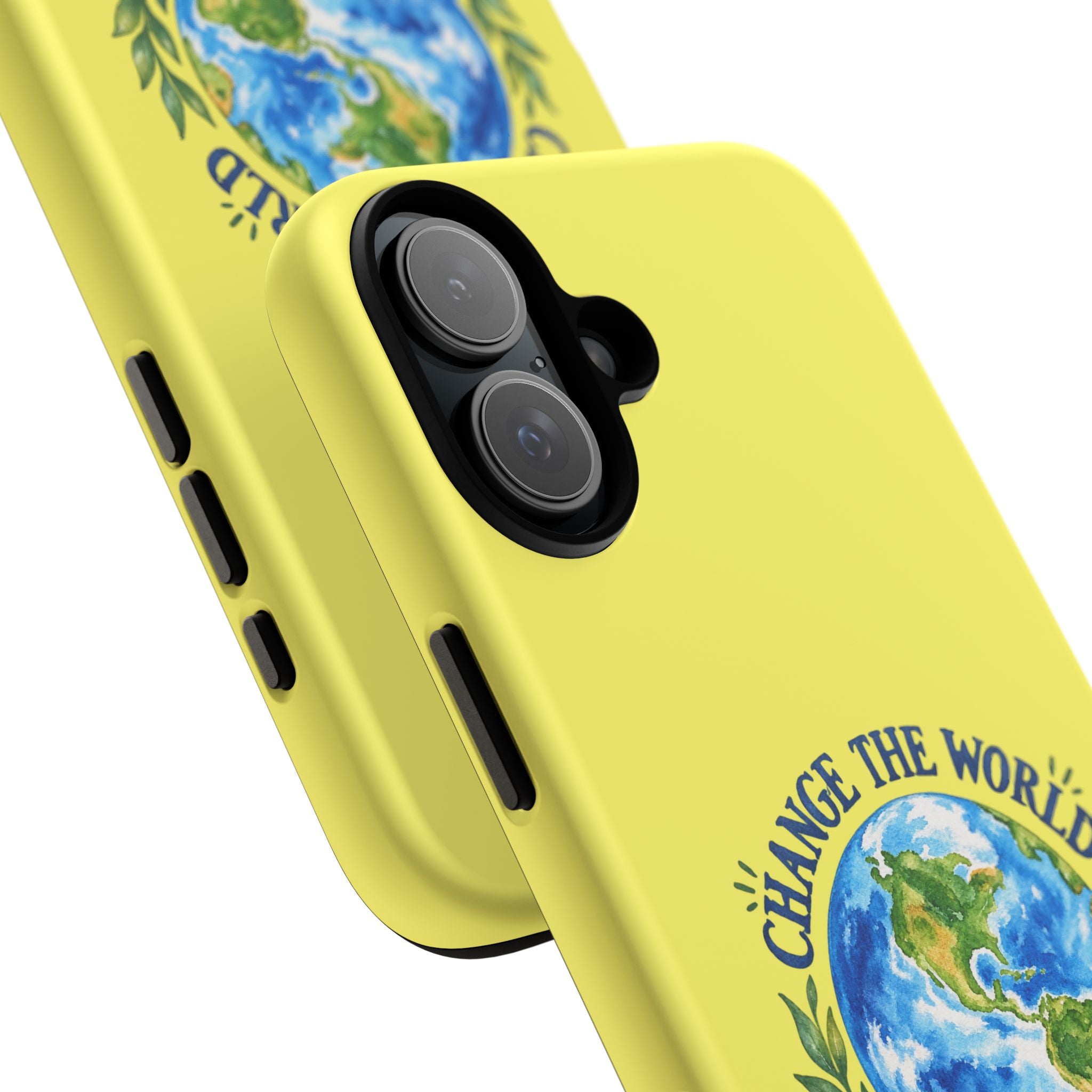 Yellow Change the World Not Your Body iPhone Case | Girls Empowerment Phone Case | You Are Enough Body Positive Case
