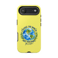 Yellow Change the World Not Your Body iPhone Case | Girls Empowerment Phone Case | You Are Enough Body Positive Case