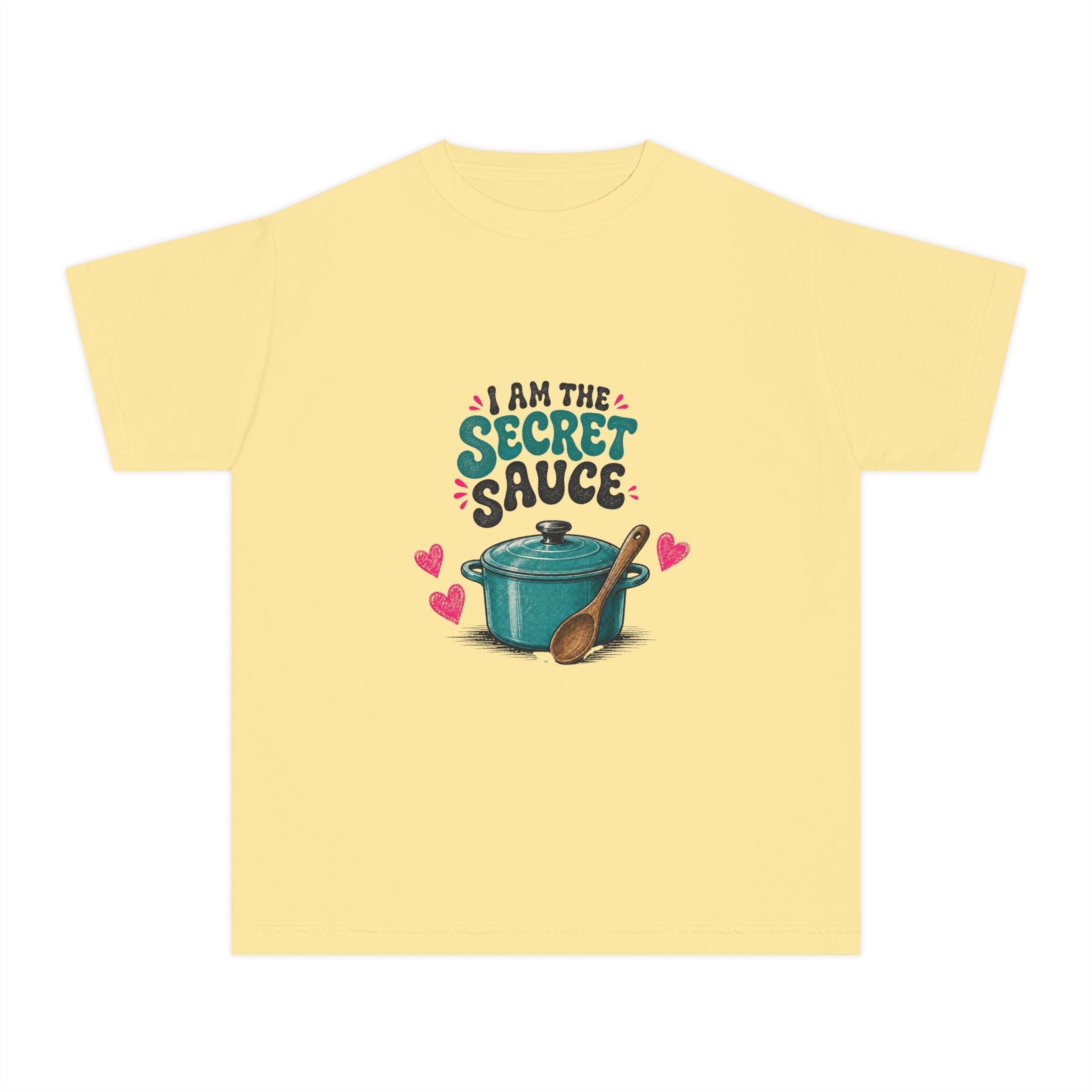 Youth Tee – “I Am The Secret Sauce” Cute Cooking Pot Graphic
