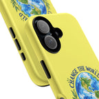 Yellow Change the World Not Your Body iPhone Case | Girls Empowerment Phone Case | You Are Enough Body Positive Case